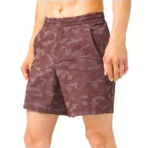 Lululemon Pace Breaker Linerless Camo Brown Short 7'' - Size M - Picture 3 of 11